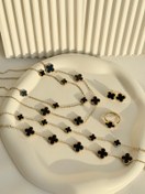 تصویر ست ونکلیف - طلایی مشکی - انگشتر 