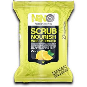 تصویر دستمال مرطوب پاک کننده آرایش نینو مدل Scrub Nourish بسته 27 عددی Nino Scrub Nourish Makeup Remover 27pcs