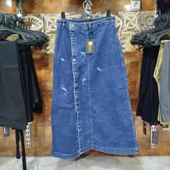 تصویر دامن جین زنانه ترک دکمه دار سایز ۳۸ تا ۴۶ 