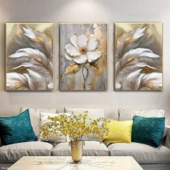 تصویر تابلو دکوراتیو سه تیکه کد 3261 تابلو طرح گل