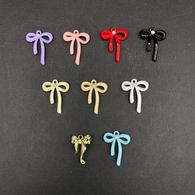 تصویر پاپیون رنگی نگین دار - سفید papion rangi negin dar