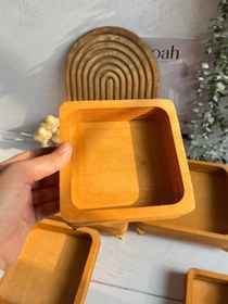 تصویر ظروف چوبی پایه دار 