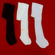 تصویر جوراب شلواری نوزادی در سه رنگ جذاب سفید ، شیری و مشکی طرح پاپیون - مشکی / ۰ 