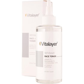 تصویر ویتالایر تونر پاک کننده صورت وایت ویت مناسب پوست های کدر ومستعد لک 200ML VITALAYER WHITEVIT FACE TONER