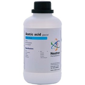 تصویر اسید استیک۱۰۰% نوترون شیشه ای گرید USP حجم ۱ لیتر 