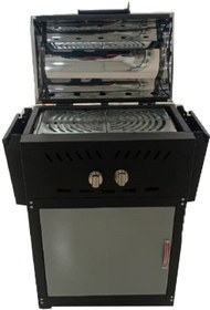 تصویر باربیکیو گازی زغالی بدون ترمومتر گازاکس PLUS 6040 کابینتی Gasax+ Barbeque 60cm with cabin dont thermometer