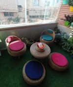 تصویر ست چهار نفره میز و صندلی حصیری مدل ۱۰۲۵۴۱ 