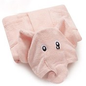 تصویر حوله پالتویی کودک سلین طرح فیل صورتی روشن سایز 6-7 