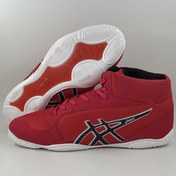 تصویر کفش کشتی اسیکس ساق کوتاه رنگ قرمز 