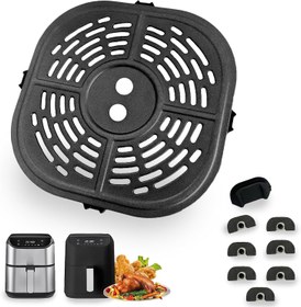 تصویر بشقاب کباب Fryer Fryer 6QT 6QT SQUARE FOR BELLA PROIN - ارسال 20 روز کاری Chengziyue 6QT Square Air Fryer Grill Plate for Bella Pro Series 6QT Digital Air Fryers, Upgraded Air Fryer Grill Pan Crisper Plate Tray Insert Grate Rack Grid for 6QT Bella Air Fryer, Dishwasher Safe