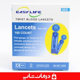 تصویر سوزن لانست دو پر ایزی لایف 100 عدد EASY LIFE TWIST BLOOD LANCETS 100 COUNT