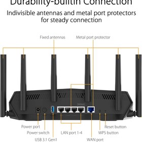 تصویر روتر بی‌سیم و دوباند ایسوس مدل TUF-AX5400 ا ASUS TUF-AX5400 Dual Band WiFi Router ASUS TUF-AX5400 Dual Band WiFi Router