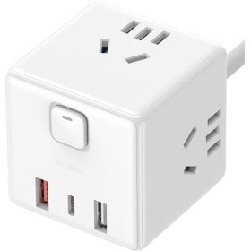 تصویر چند راهی مکعبی سه سوکت و دوه پورت یو اس بی و یک پورت تایپ سی شیائومی Xiaomi Rubik Cube Adapter Pro 33W Wired Fast Charge Version (2A1C) Xiaomi Rubik Cube Adapter Pro 33W Wired Fast Charge Version (2A1C)