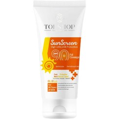 تصویر کرم ضدآفتاب SPF90 بی رنگ مناسب برای انواع پوست حجم 50 میلی لیتر تاپ شاپ Topshop Sun Screen Spf 90 For All Skin Types 50ml