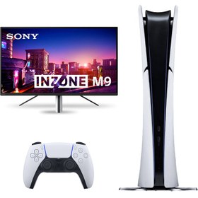 تصویر کنسول بازی سونی PS5 Slim Digital | به همراه مانیتور Playstation 5 Slim Digital + Monitor