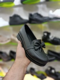 تصویر حراج ویژه کفش کالج زنانه4 مدل ترند پاپیون رنگ مشکی زیره پیو و با کیفیت 