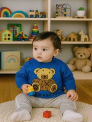 تصویر ست لباس بچگانه فول پنبه | سایز 30 و 35 | خرید اقساطی| کودکانه‌ها - آبی / 35 