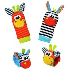 تصویر مچ بند جغجغه ای طرح حیوانات سوزی Sozzy baby wristlet rattle code:3904