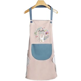 تصویر پیش بند آشپزخانه مدل خرگوش - گل بهی 