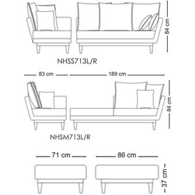 تصویر ست مبل راحتی نیلپر مدل ال بلرتو با اتومان Blerto Nilper sofa - L Blerto