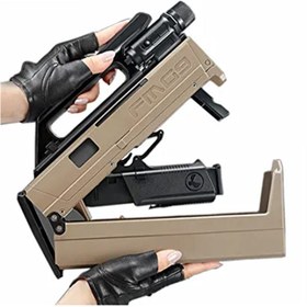 تصویر اسباب بازی تفنگ پوکه پران تاشو کتابی مدل FMG9 FMG9 folding machine gun