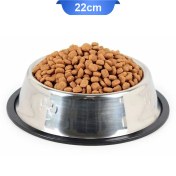 تصویر ظرف آب و غذای استیل سگ سایز 22 Pet Stainless Steel bowl E-you-22