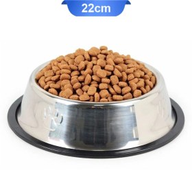 تصویر ظرف آب و غذای استیل سگ سایز 22 Pet Stainless Steel bowl E-you-22