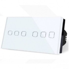 تصویر کلید شش پل لمسی هوشمند tuya سری اکو WiFi _Zigbee - سفید / Zigbee 
