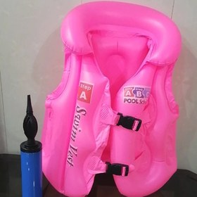 تصویر جلیقه شنا بادی 6 تا 12 سال صورتی swim vest A Pink