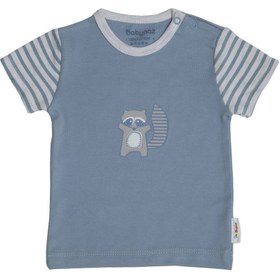 تصویر بلوز آستین كوتاه راه راه راكون بیبی ناز Baby Naz Short Sleeve Racoon Tshirt