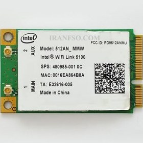 تصویر برد وای فای لپ تاپ WLAN Intel Mini PCI 512AN-MMW Express مستطيلی 