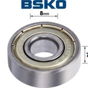 تصویر بلبرینگ شیار عمیق مینیاتوری 608ZZ برند بسکو Miniature Deep Groove Ball Bearing 608ZZ BSKO