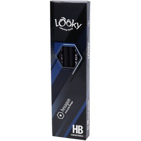 تصویر مداد مشکی لوکی Looky Hexagon بسته 12 عددی Looky Hexagon Pencil Black