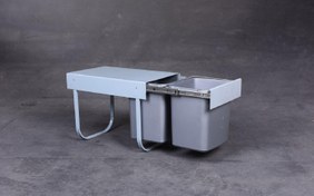 تصویر سطل زباله کابینتی ریلی دو مخزنه ۲۵ لیتری 