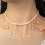 تصویر گردنبند زنانه مروارید سنگی کد G1526 