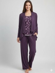 تصویر لباس راحتی گل نسترن بنفش -190 