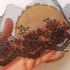 تصویر دانتل شیفون طرح گل عروس (کد21) 