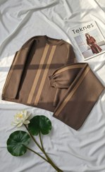 تصویر ست بافت دو خط - قهوه ای 