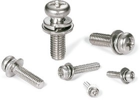 تصویر پیچ دوبل واشر 8*3 (واشر 7) اسمبل شده - 500 تایی ASSEMBLED DOUBLE WASHER SCREW 3*8 (WASHER 7m)