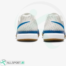 تصویر کفش فوتسال نایک لونار گتو طرح اصلی Nike Lunar Gato II IC White Blue 