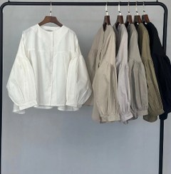 تصویر شومیز عروسکی روژین بسیار شیک و پرفروش رنگ کرمی و سفید و سبز 