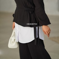 تصویر دامنک شومیزی - مشکی و سفید / ۱ و ۲ 