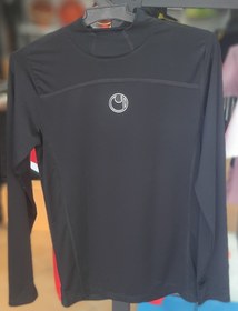 تصویر تیشرت آستین بلند استریج انگشتی (فینگردار)، جذب و کشی - مشکی / L 