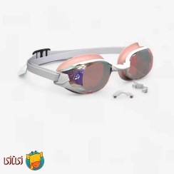 تصویر عینک شنا نابایجی - دکتلون Nabaiji Swimming Goggles - Mirrored Glass - White/Pink - Standard Size - BFIT 