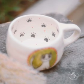 تصویر ماگ سرامیکی دستساز گربه (کد L012) 