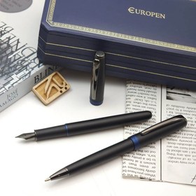 تصویر روان نویس یوروپن مدل RING رنگ مشکی مات 