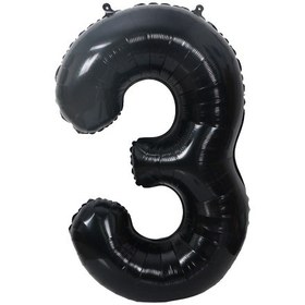 تصویر بادکنک فویلی مشکی عدد ۳ 