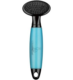 تصویر برس نرم پرو کت به رنگ آبی/مشکی با ابعاد 9.5x4.25x1.5 سانتیمتر برند conair Pro Cat Soft Slicker Brush Blue/Black 9.5x4.25x1.5cm