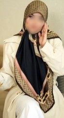تصویر روسری ابریشم توییل زنانه قواره ۱۴۰ دور دست دوز کد 7513 