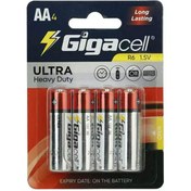 تصویر باتری چهارتایی قلمی Gigacell Ultra Heavy Duty R6 1.5V AA Gigacell Ultra Heavy Duty R6 1.5V AA Battery 4 Of Pack